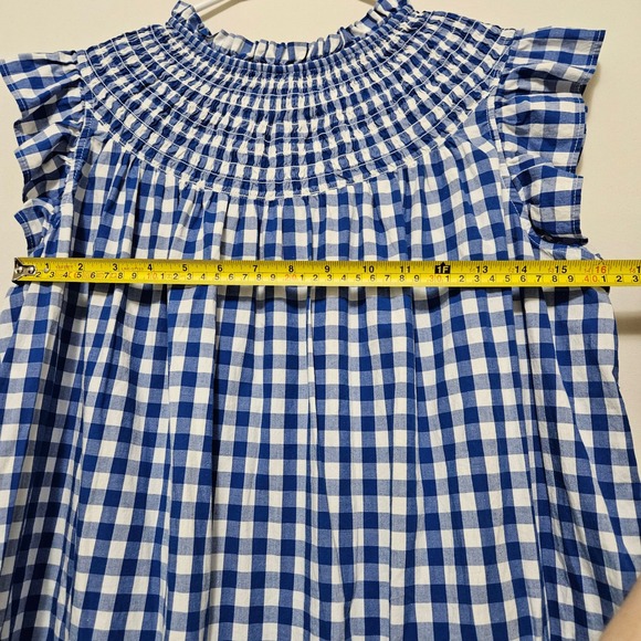 Crown Ivy Smocked‎ Neck Ruffle Sleeve Dress Coastal Cottagecore Coquette Women L - Picture 6 of 10